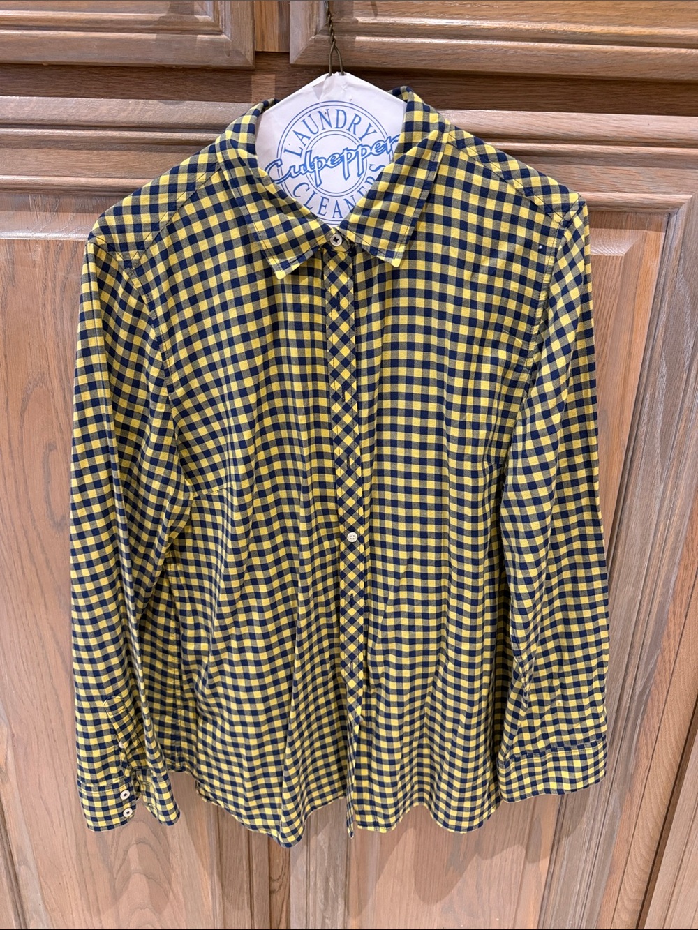 Talbots Blue & Yellow Plaid Button Down Shirt